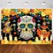 Day of The Dead Backdrop Mexican Fiesta Sugar Skull (Red, Marigold)